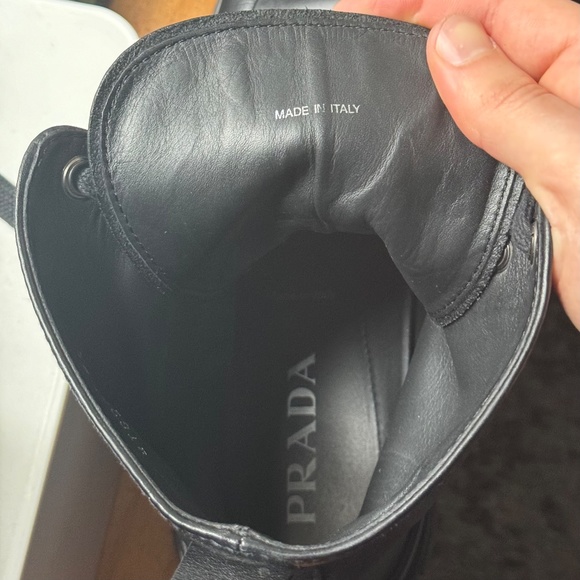 Prada Monolith Leather and Nylon Combat Boots main image 7